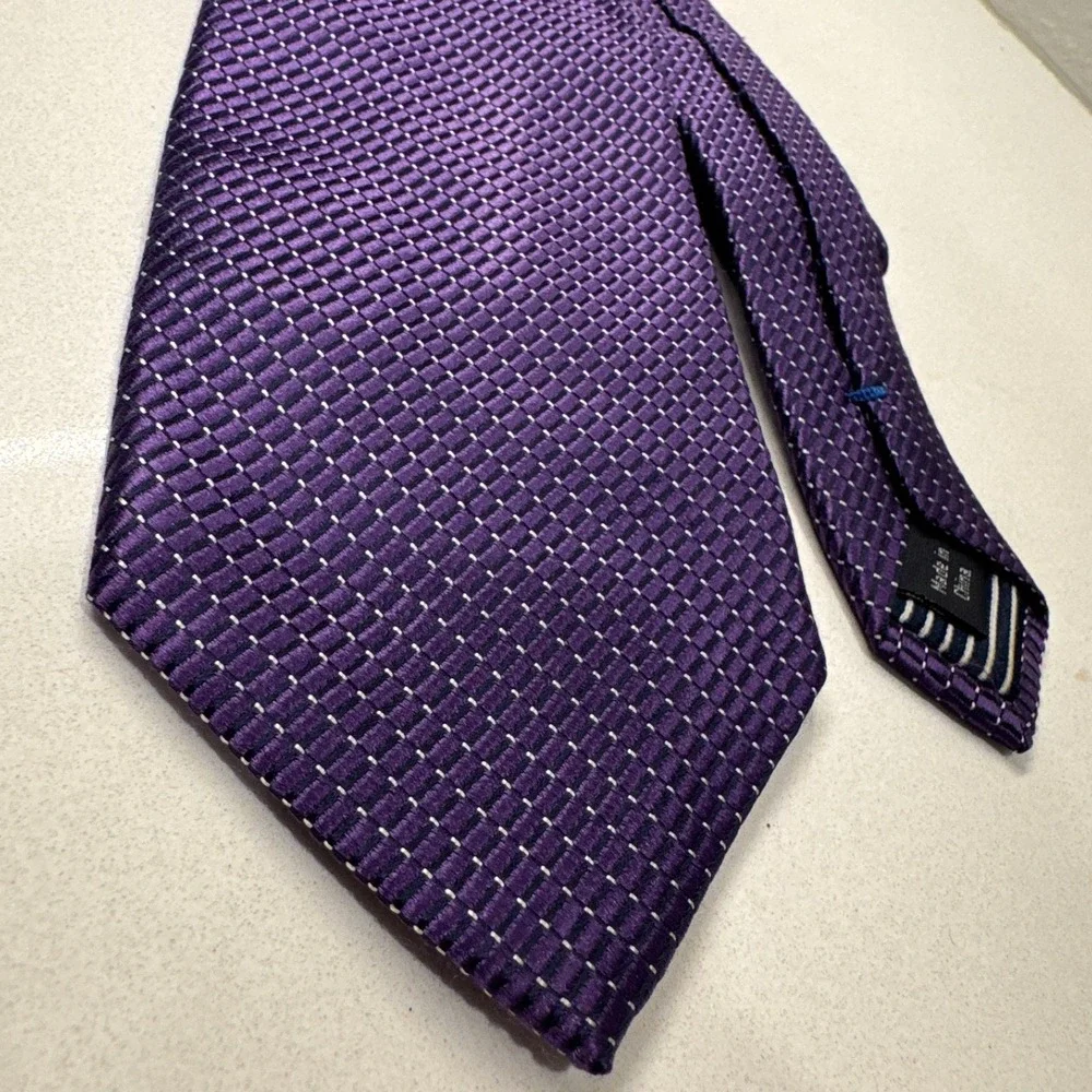 Nautica Tie Purple Textured Necktie Designer Business 100%‎ Silk Casual Adult